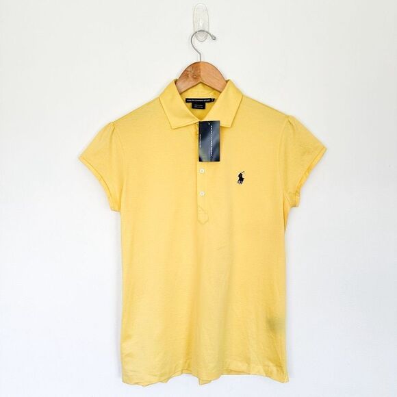 Ralph Lauren Sport Dead Stock Washed Yellow Short Sleeve Puff Shoulder Polo - Picture 1 of 8